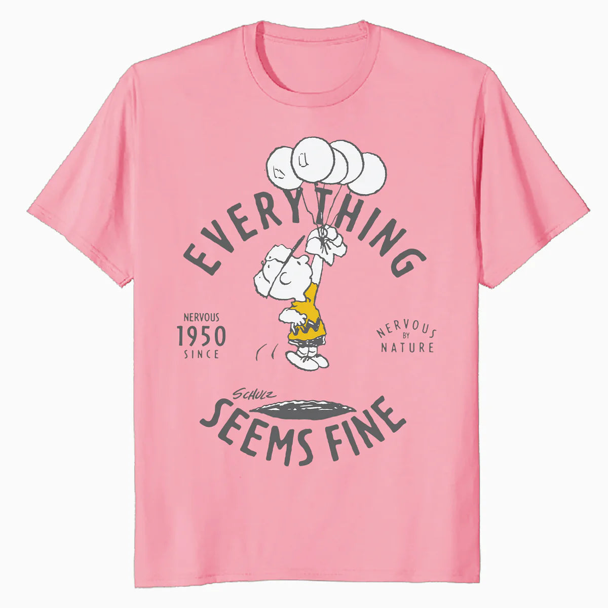 Peanuts Charlie Brown Bad Day Bright Side Lol Nervous Stressed Retro Official Men's T-Shirt