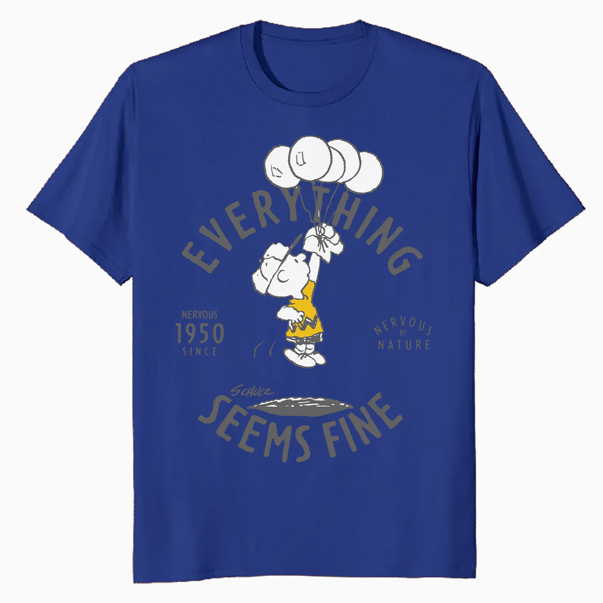 Peanuts Charlie Brown Bad Day Bright Side Lol Nervous Stressed Retro Official Men's T-Shirt