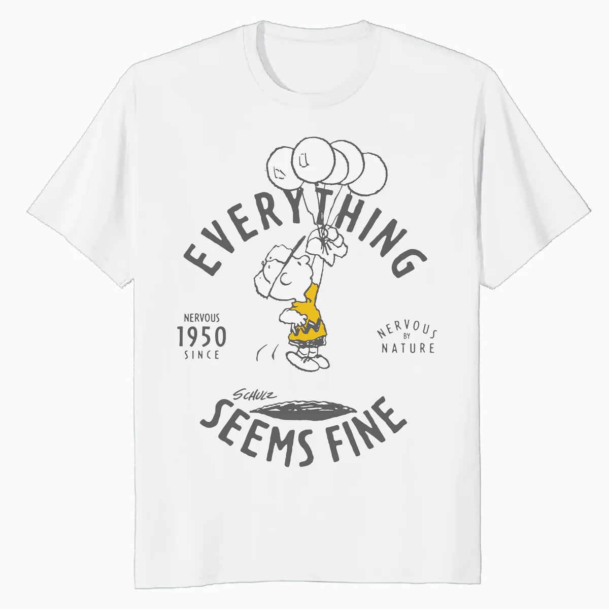 Peanuts Charlie Brown Bad Day Bright Side Lol Nervous Stressed Retro Official Men's T-Shirt