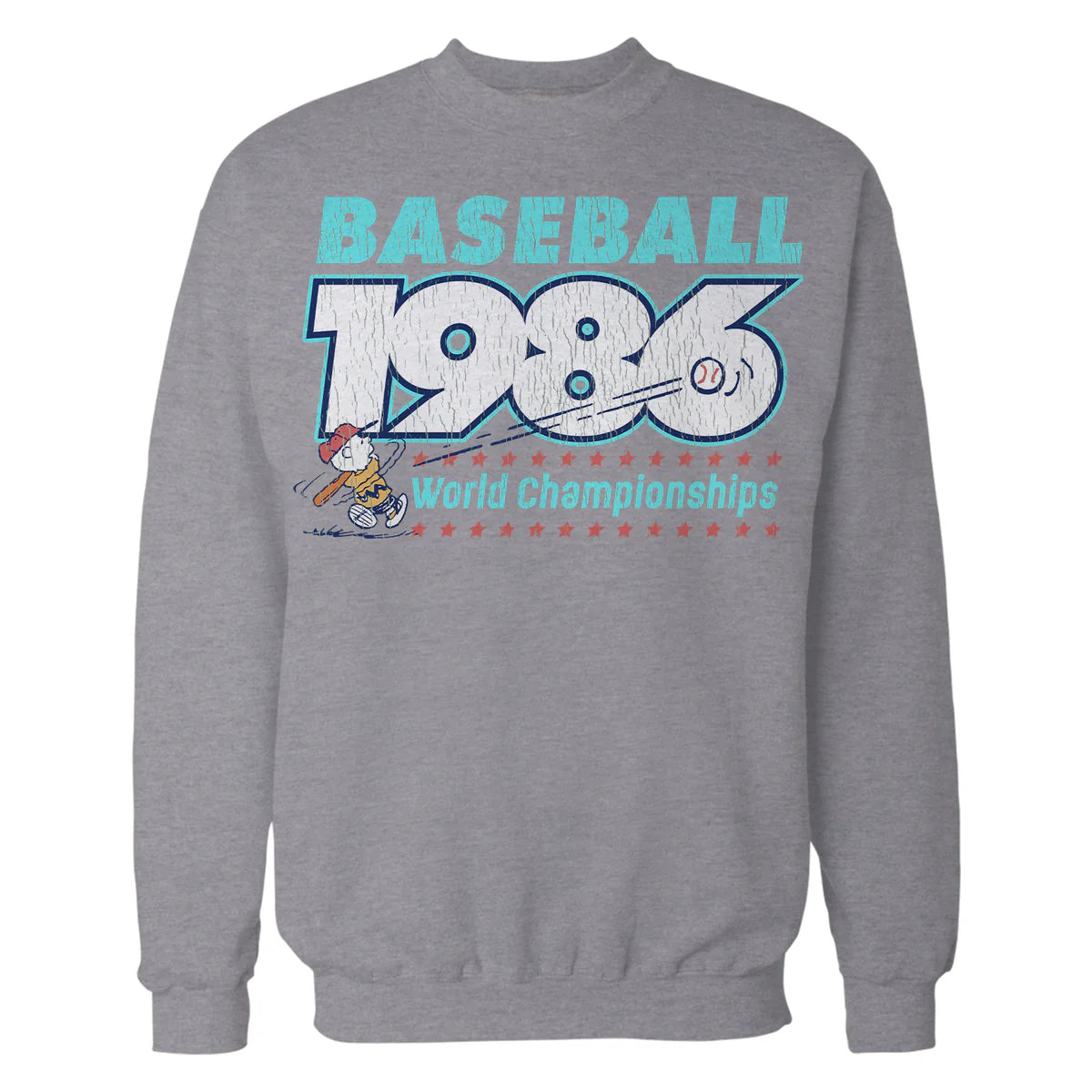 Peanuts Charlie Brown Baseball Team Epic 86 Sports Hero Game Retro Official Sweatshirt