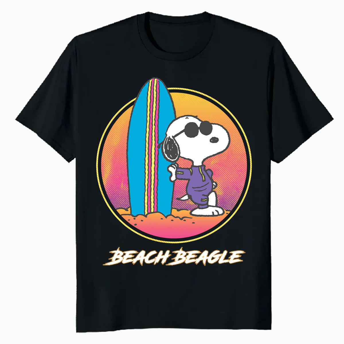 Peanuts Snoopy Aloha Disco Beach Summer Fun Surf Sports Miami Retro Official Men's T-Shirt