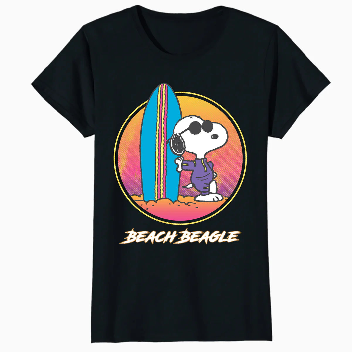 Peanuts Snoopy Aloha Disco Beach Summer Fun Surf Sports Miami Retro Official Women's T-Shirt