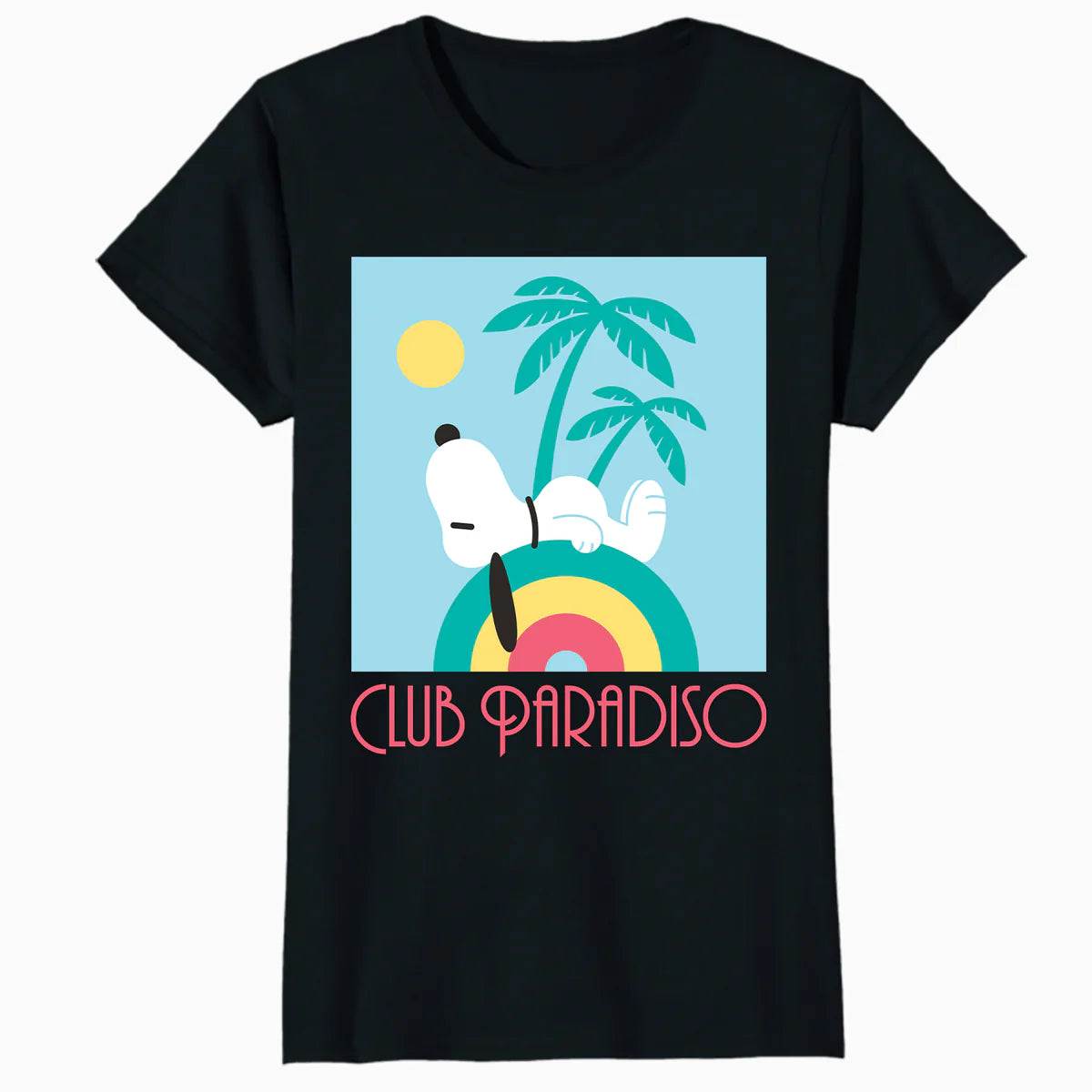 Peanuts Snoopy Art Deco Club Paradiso Summer Palm Beach Fun Retro Official Women's T-Shirt