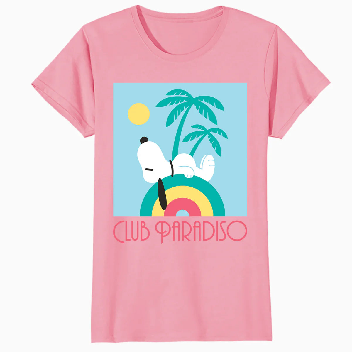 Peanuts Snoopy Art Deco Club Paradiso Summer Palm Beach Fun Retro Official Women's T-Shirt