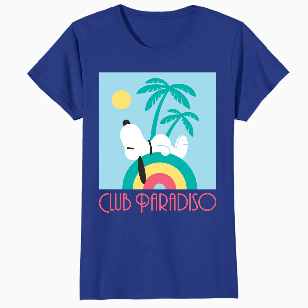 Peanuts Snoopy Art Deco Club Paradiso Summer Palm Beach Fun Retro Official Women's T-Shirt
