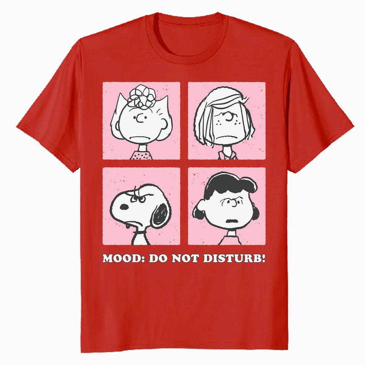Peanuts Snoopy Sally Lucy Peppermint Annoyed Bad Mood Gang Cartoon Official Men's T-Shirt