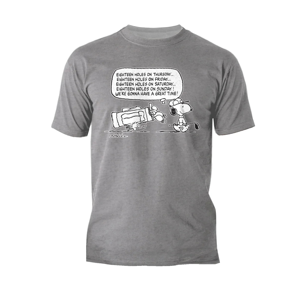 Peanuts Snoopy Woodstock Funny Golf Eighteen Holes Quote Retro Official Men's T-Shirt
