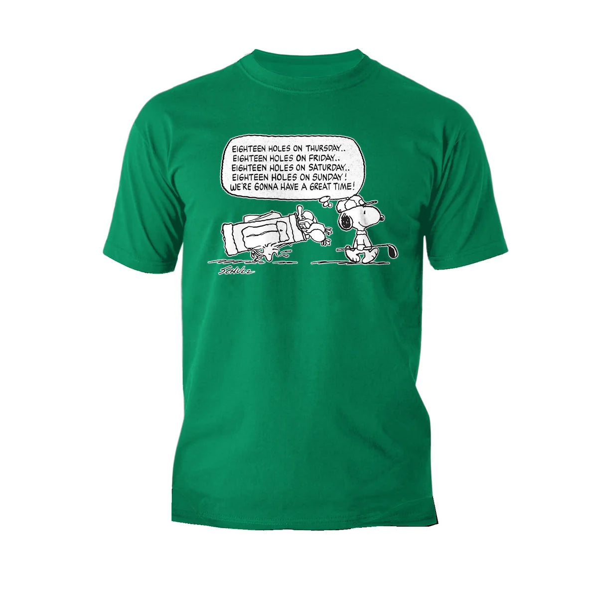 Peanuts Snoopy Woodstock Funny Golf Eighteen Holes Quote Retro Official Men's T-Shirt