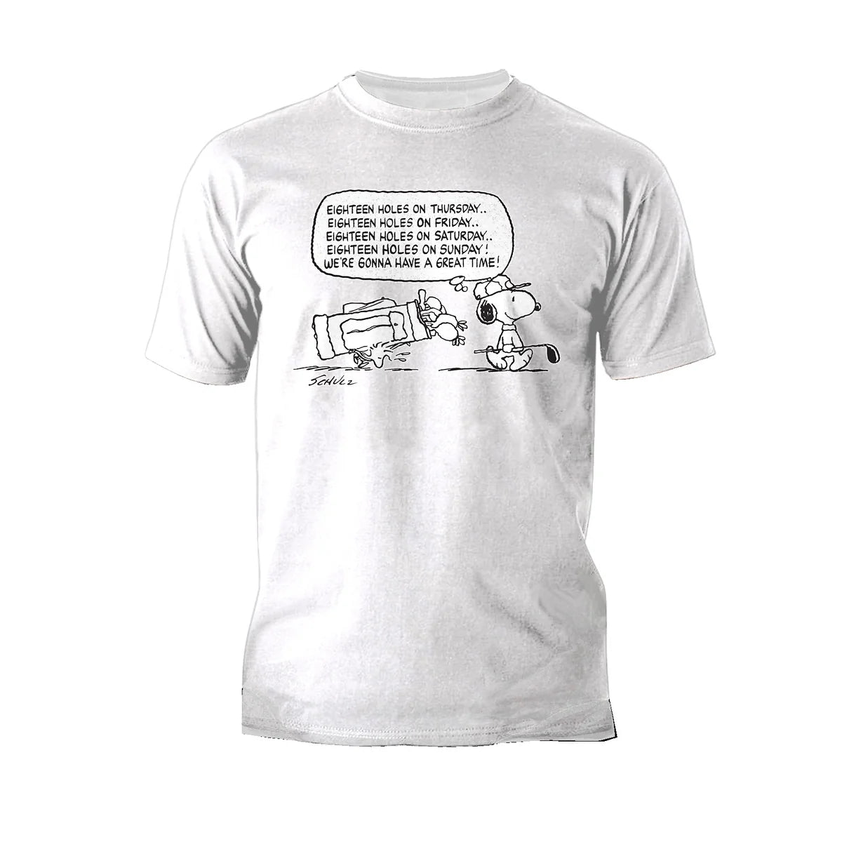 Peanuts Snoopy Woodstock Funny Golf Eighteen Holes Quote Retro Official Men's T-Shirt
