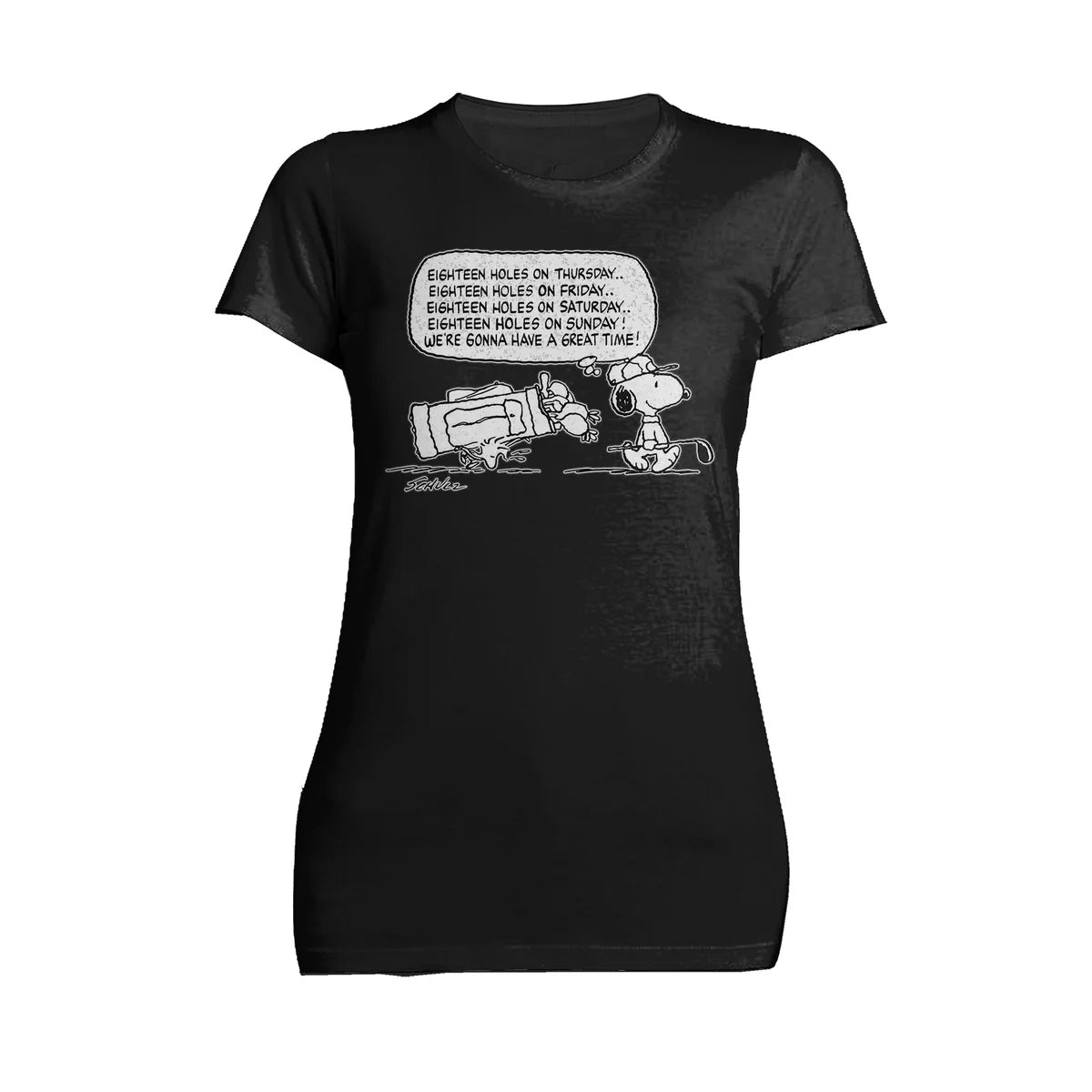 Peanuts Snoopy Woodstock Funny Golf Eighteen Holes Quote Retro Official Women's T-Shirt