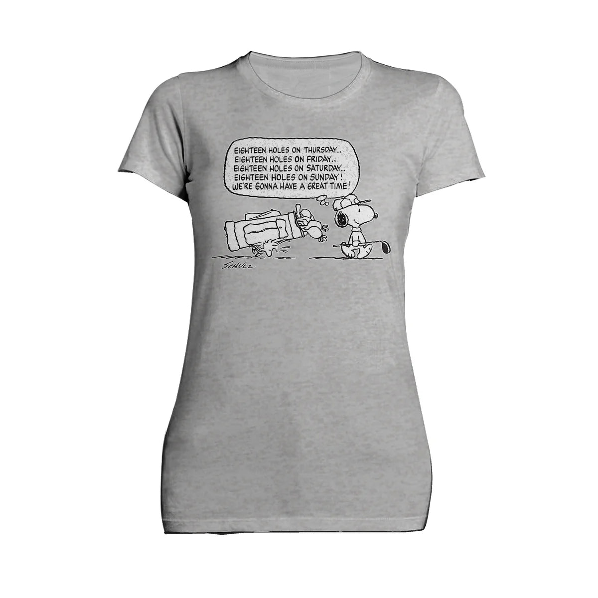 Peanuts Snoopy Woodstock Funny Golf Eighteen Holes Quote Retro Official Women's T-Shirt