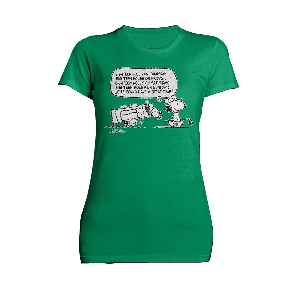 Peanuts Snoopy Woodstock Funny Golf Eighteen Holes Quote Retro Official Women's T-Shirt