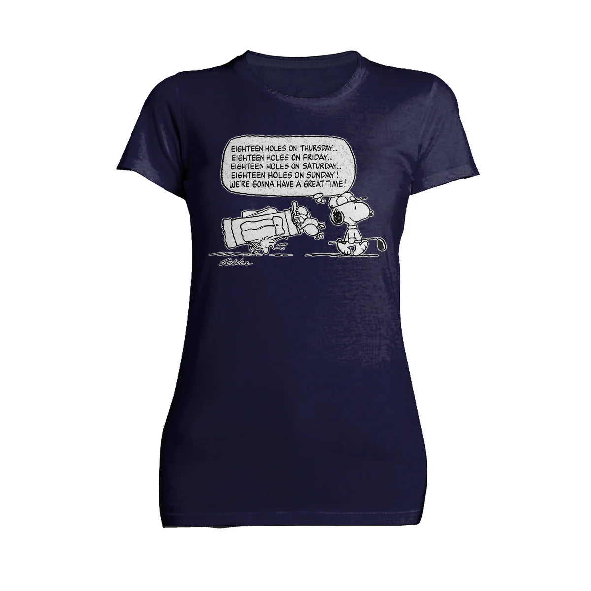 Peanuts Snoopy Woodstock Funny Golf Eighteen Holes Quote Retro Official Women's T-Shirt