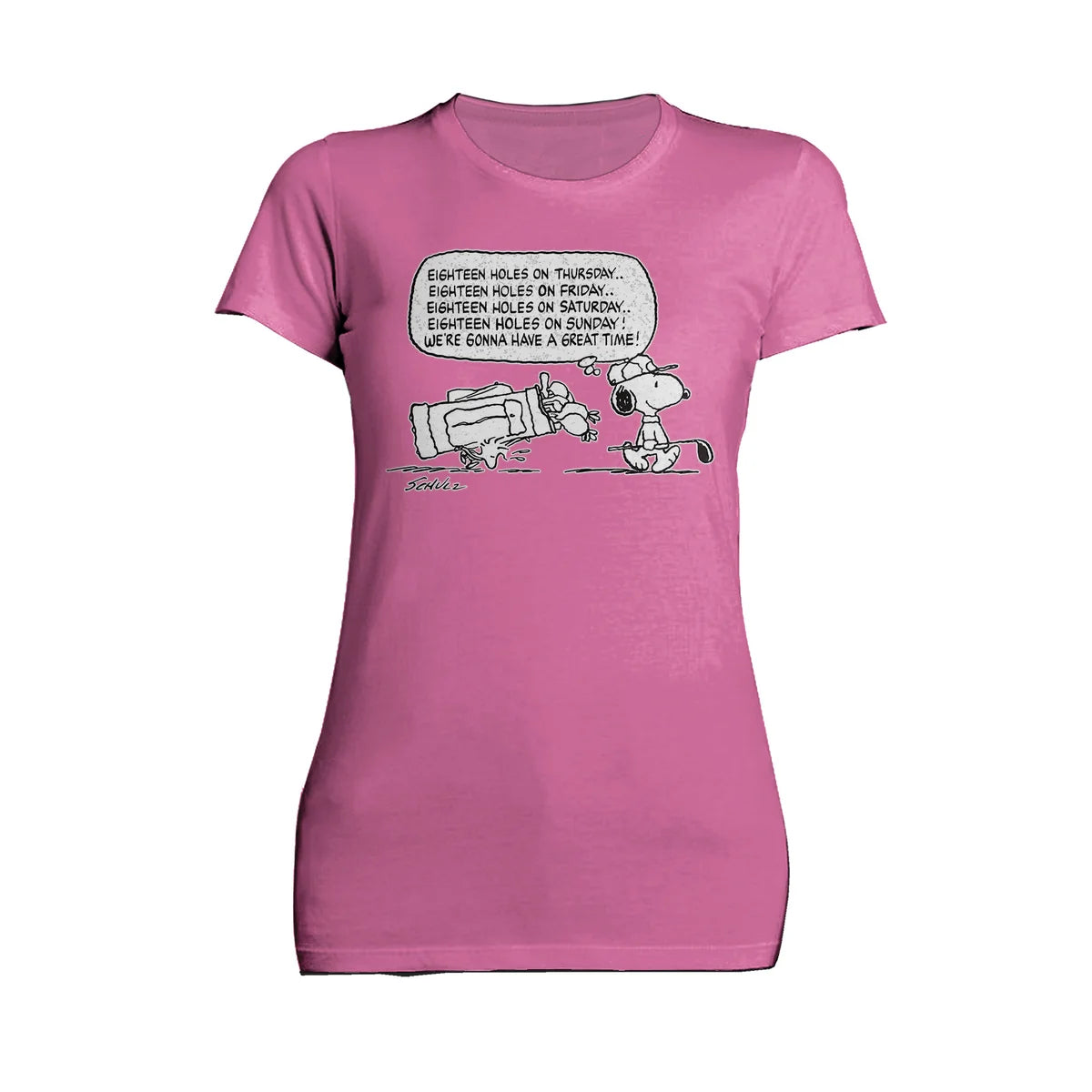 Peanuts Snoopy Woodstock Funny Golf Eighteen Holes Quote Retro Official Women's T-Shirt