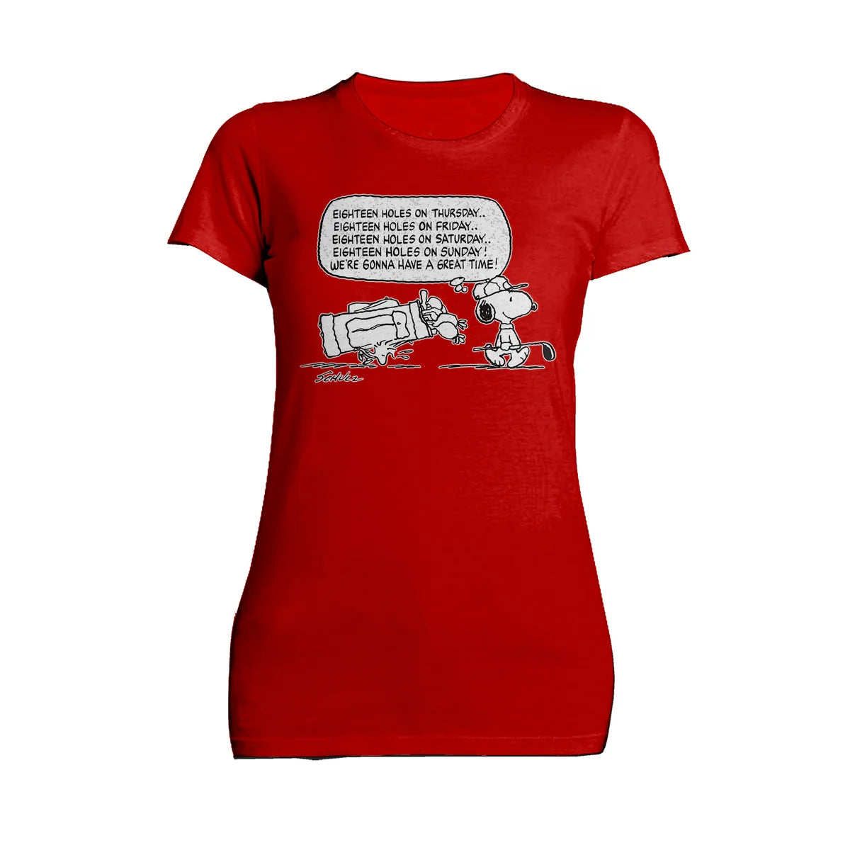 Peanuts Snoopy Woodstock Funny Golf Eighteen Holes Quote Retro Official Women's T-Shirt