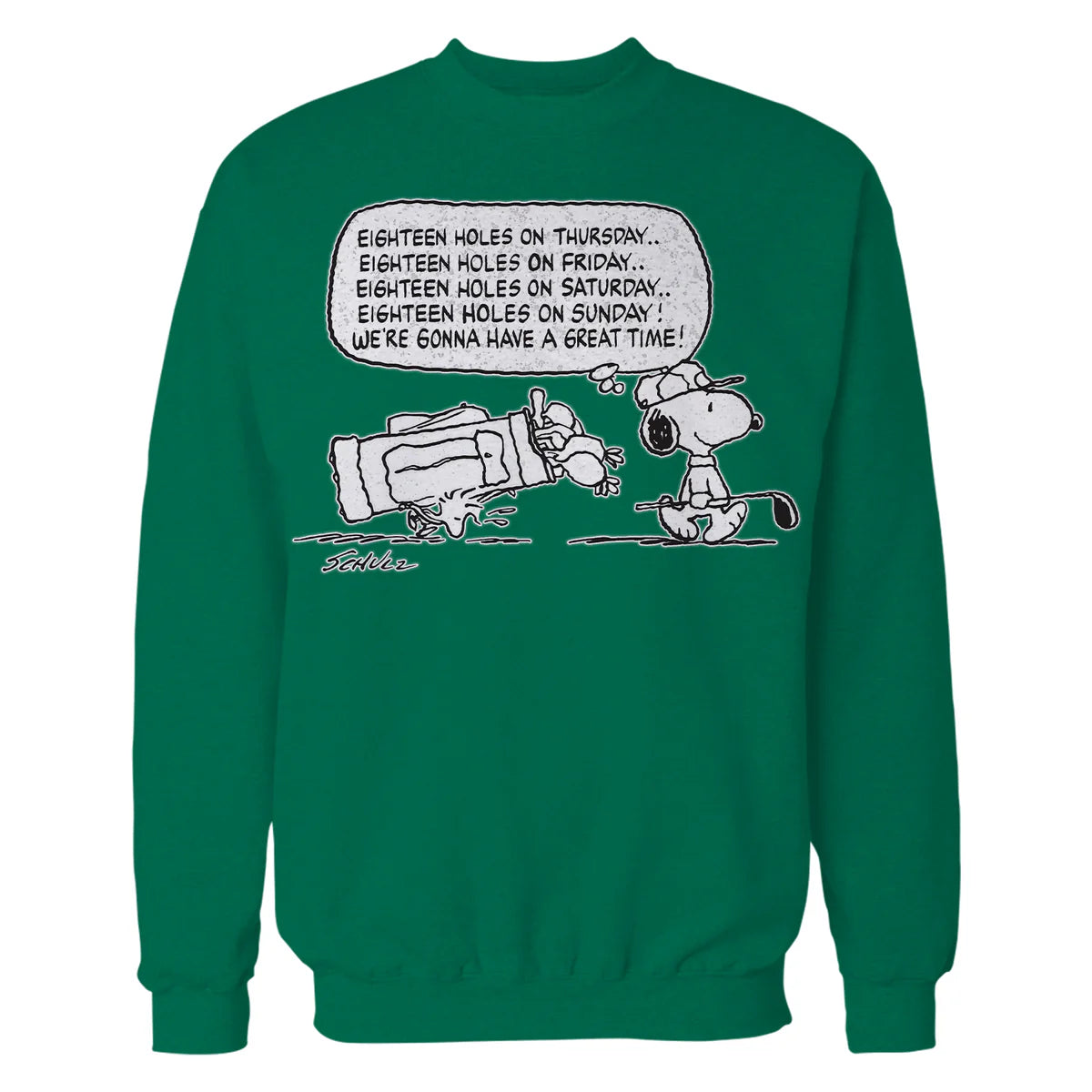 Peanuts Snoopy Woodstock Funny Golf Eighteen Holes Quote Retro Official Sweatshirt