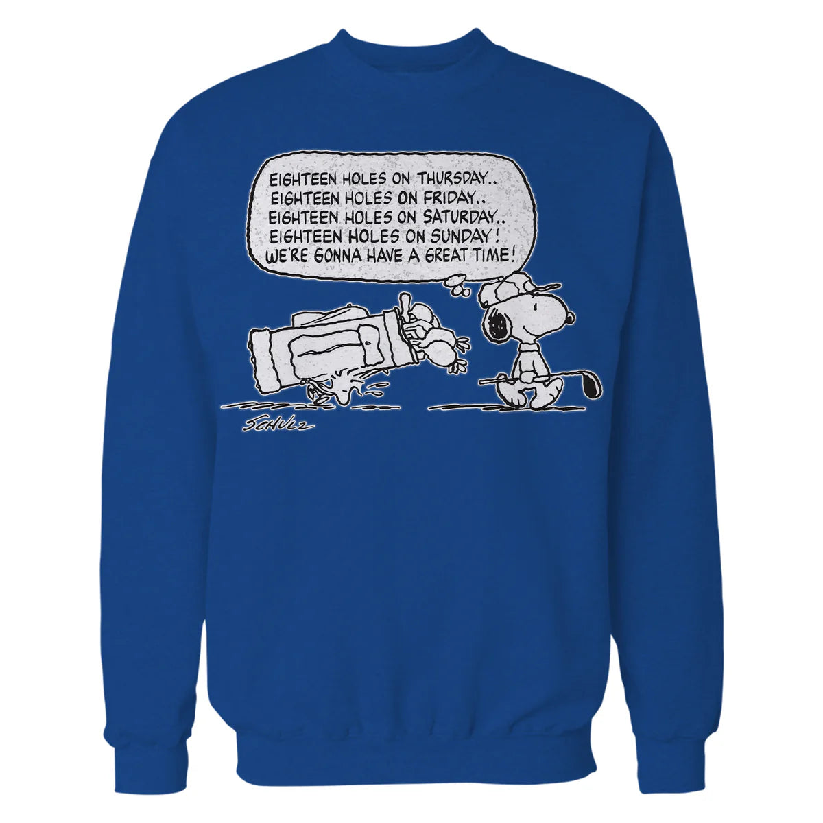 Peanuts Snoopy Woodstock Funny Golf Eighteen Holes Quote Retro Official Sweatshirt