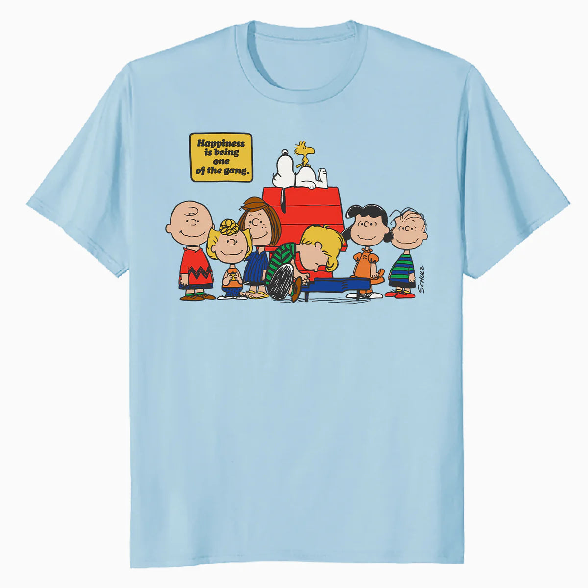 Peanuts Snoopy Woodstock Happy Gang Friends Friendship BFF Vintage Official Men's T-Shirt
