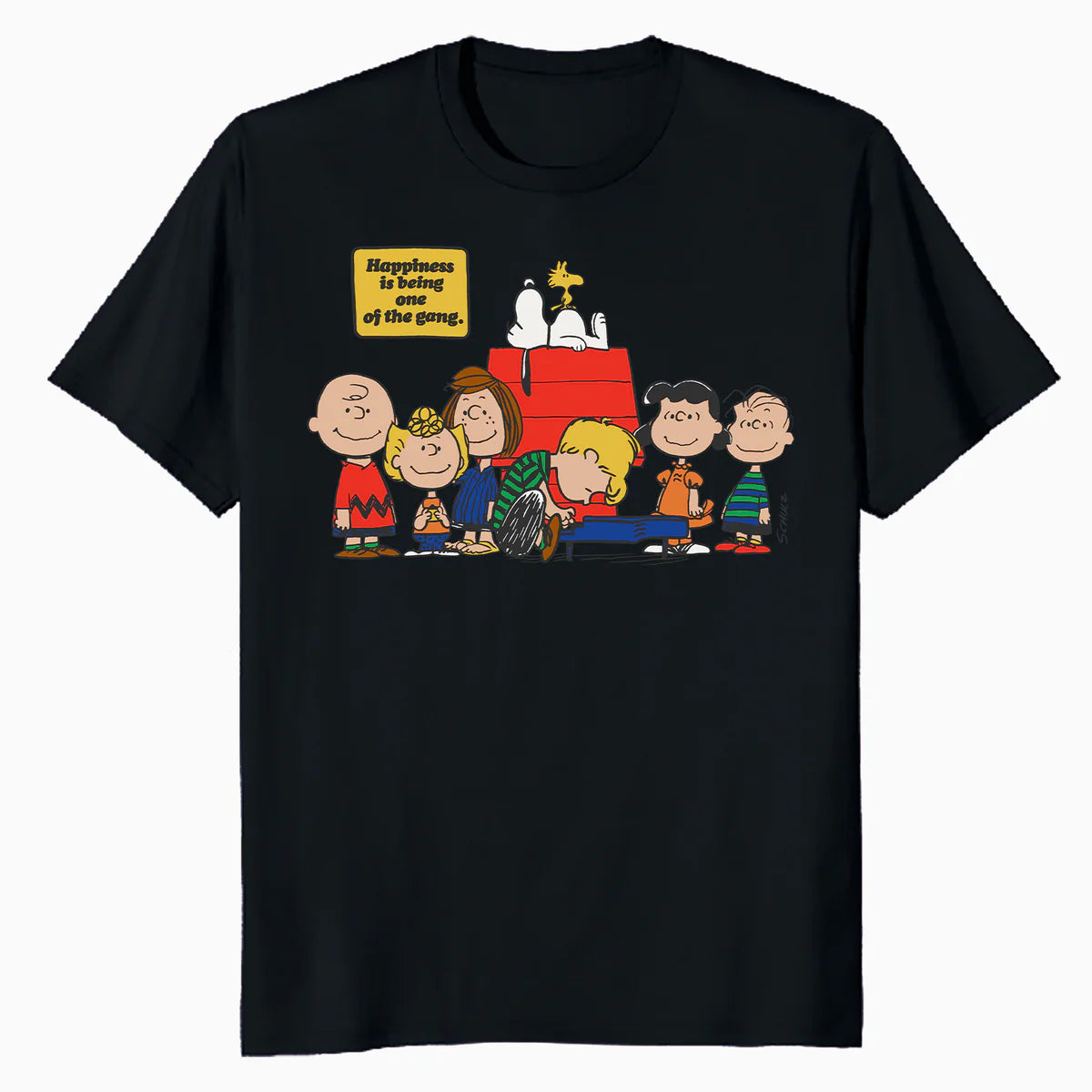 Peanuts Snoopy Woodstock Happy Gang Friends Friendship BFF Vintage Official Men's T-Shirt