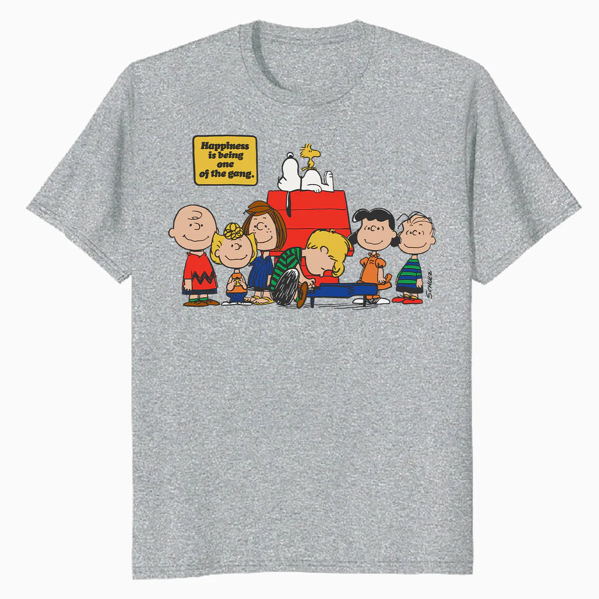 Peanuts Snoopy Woodstock Happy Gang Friends Friendship BFF Vintage Official Men's T-Shirt