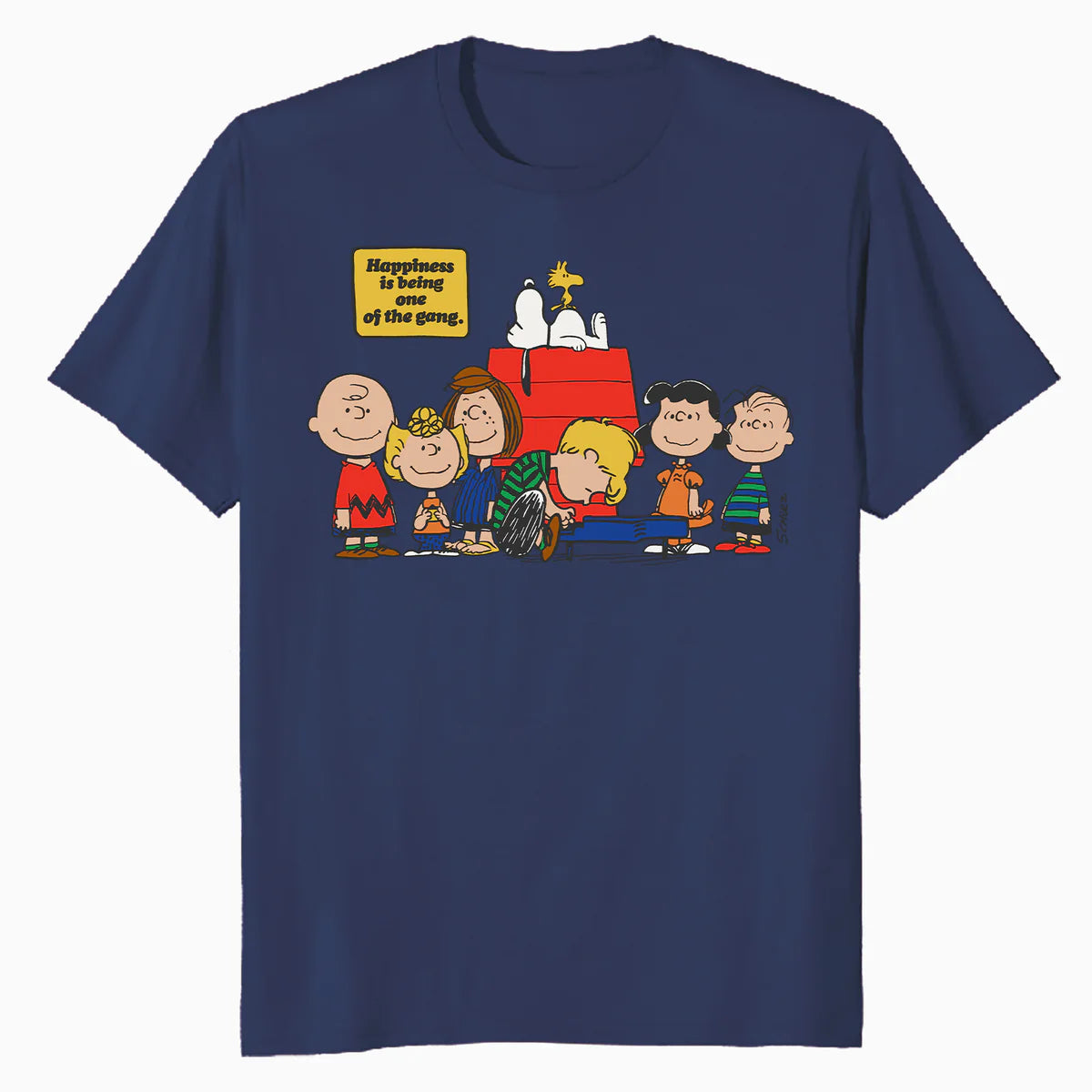 Peanuts Snoopy Woodstock Happy Gang Friends Friendship BFF Vintage Official Men's T-Shirt