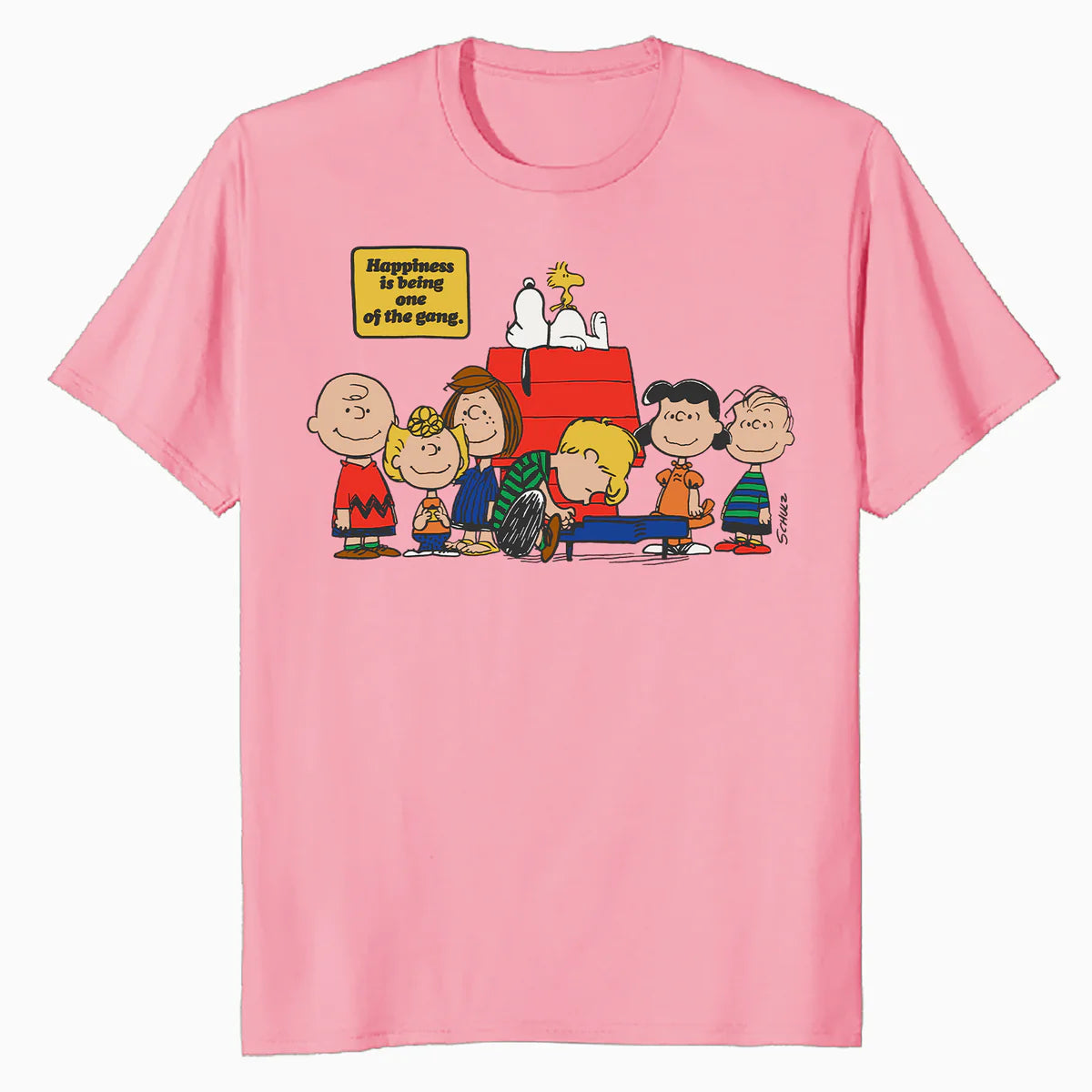 Peanuts Snoopy Woodstock Happy Gang Friends Friendship BFF Vintage Official Men's T-Shirt