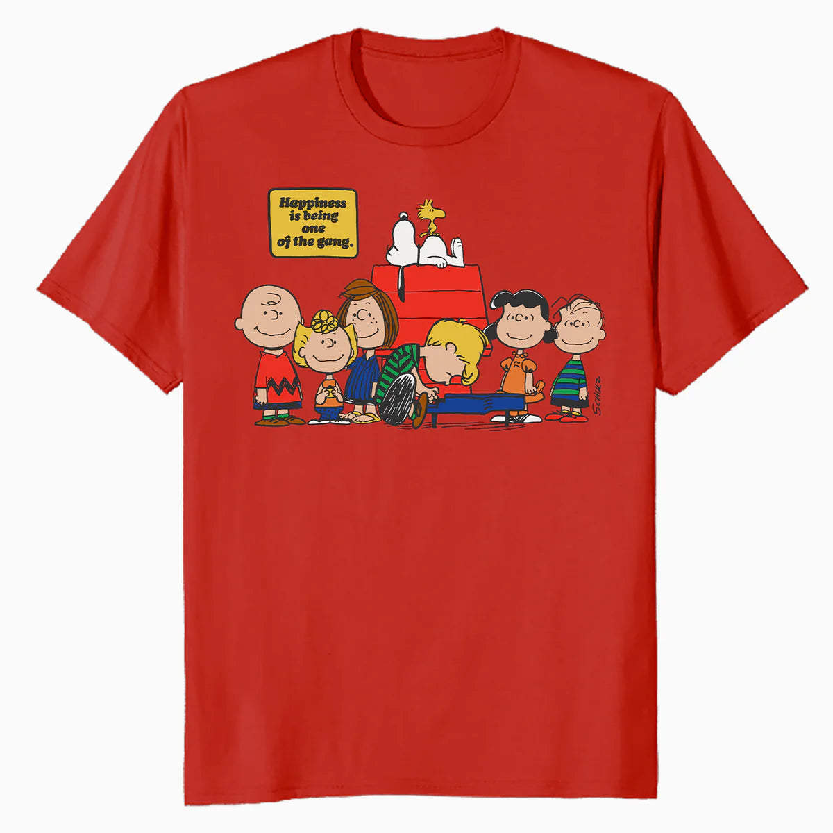Peanuts Snoopy Woodstock Happy Gang Friends Friendship BFF Vintage Official Men's T-Shirt