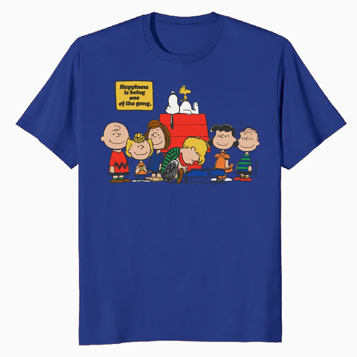 Peanuts Snoopy Woodstock Happy Gang Friends Friendship BFF Vintage Official Men's T-Shirt
