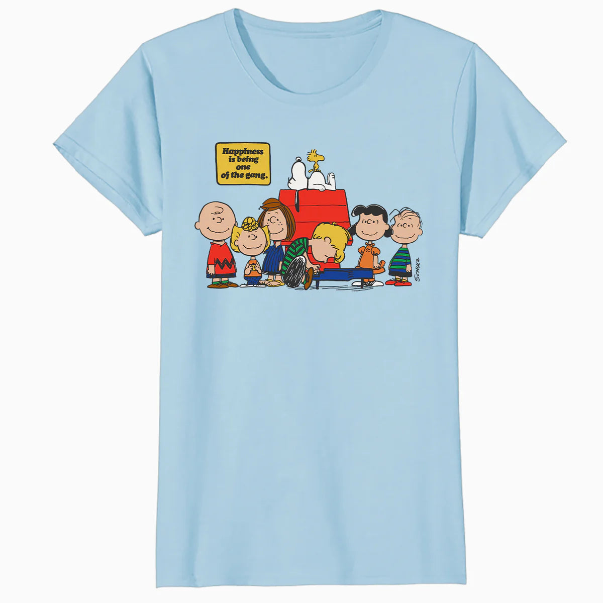 Peanuts Snoopy Woodstock Happy Gang Friends Friendship BFF Vintage Official Women's SKINNY FIT T-Shirt