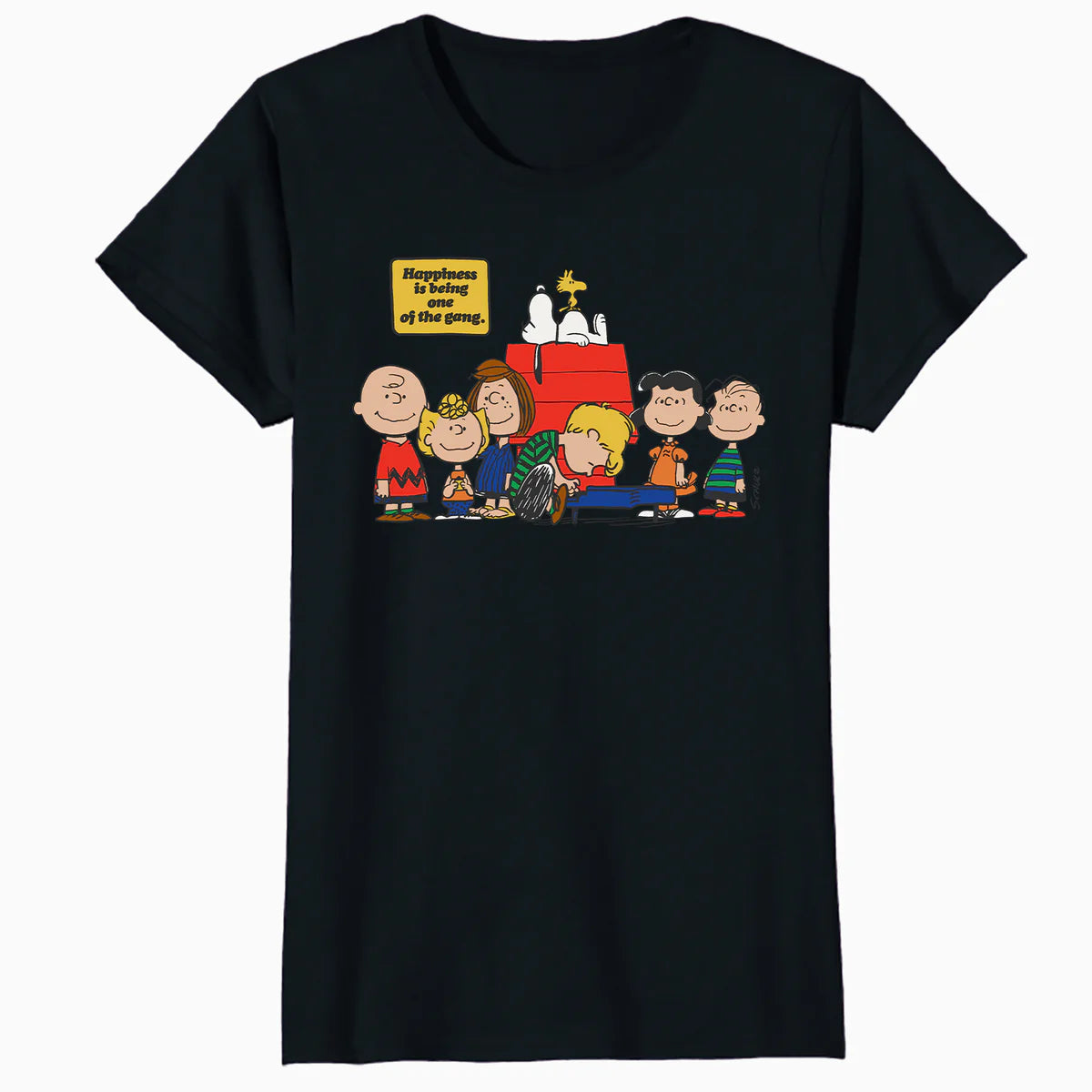 Peanuts Snoopy Woodstock Happy Gang Friends Friendship BFF Vintage Official Women's SKINNY FIT T-Shirt