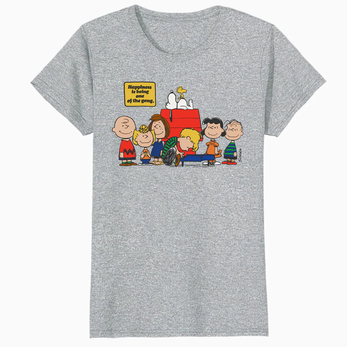 Peanuts Snoopy Woodstock Happy Gang Friends Friendship BFF Vintage Official Women's SKINNY FIT T-Shirt