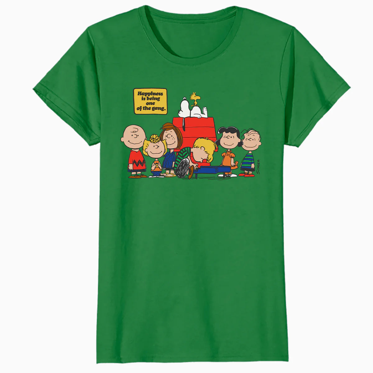 Peanuts Snoopy Woodstock Happy Gang Friends Friendship BFF Vintage Official Women's SKINNY FIT T-Shirt