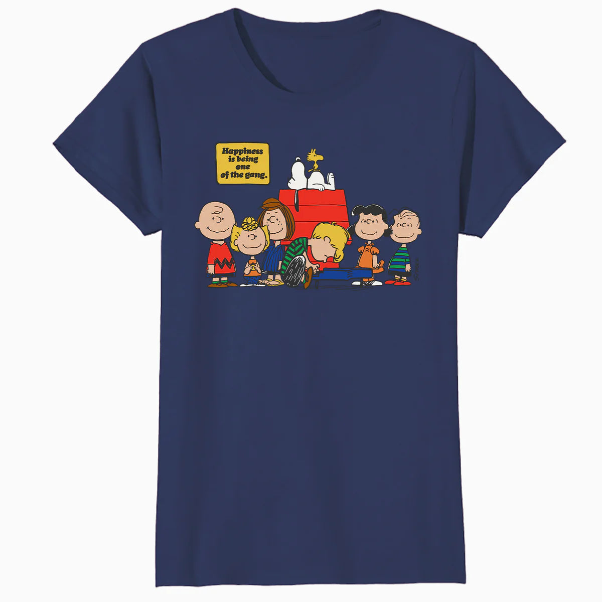 Peanuts Snoopy Woodstock Happy Gang Friends Friendship BFF Vintage Official Women's SKINNY FIT T-Shirt