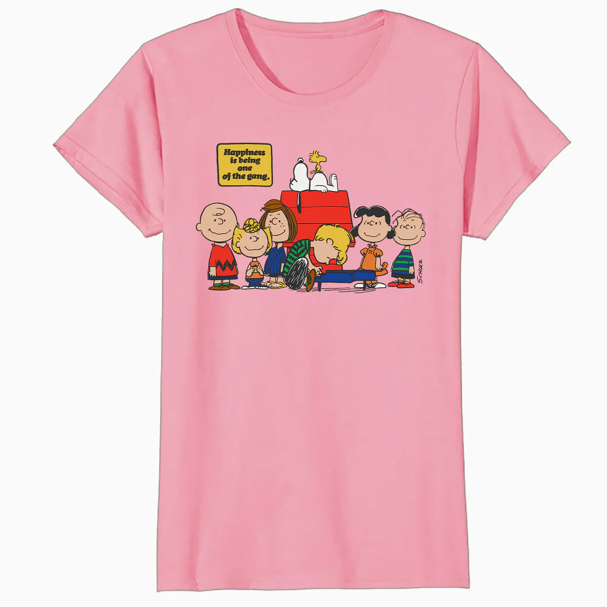 Peanuts Snoopy Woodstock Happy Gang Friends Friendship BFF Vintage Official Women's SKINNY FIT T-Shirt