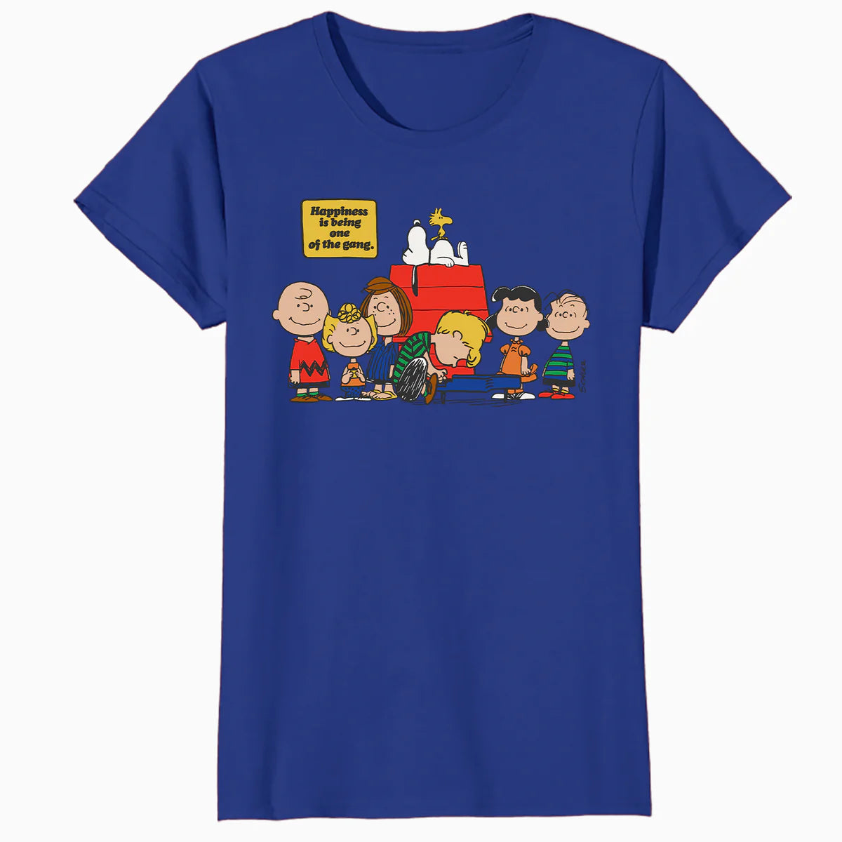Peanuts Snoopy Woodstock Happy Gang Friends Friendship BFF Vintage Official Women's SKINNY FIT T-Shirt
