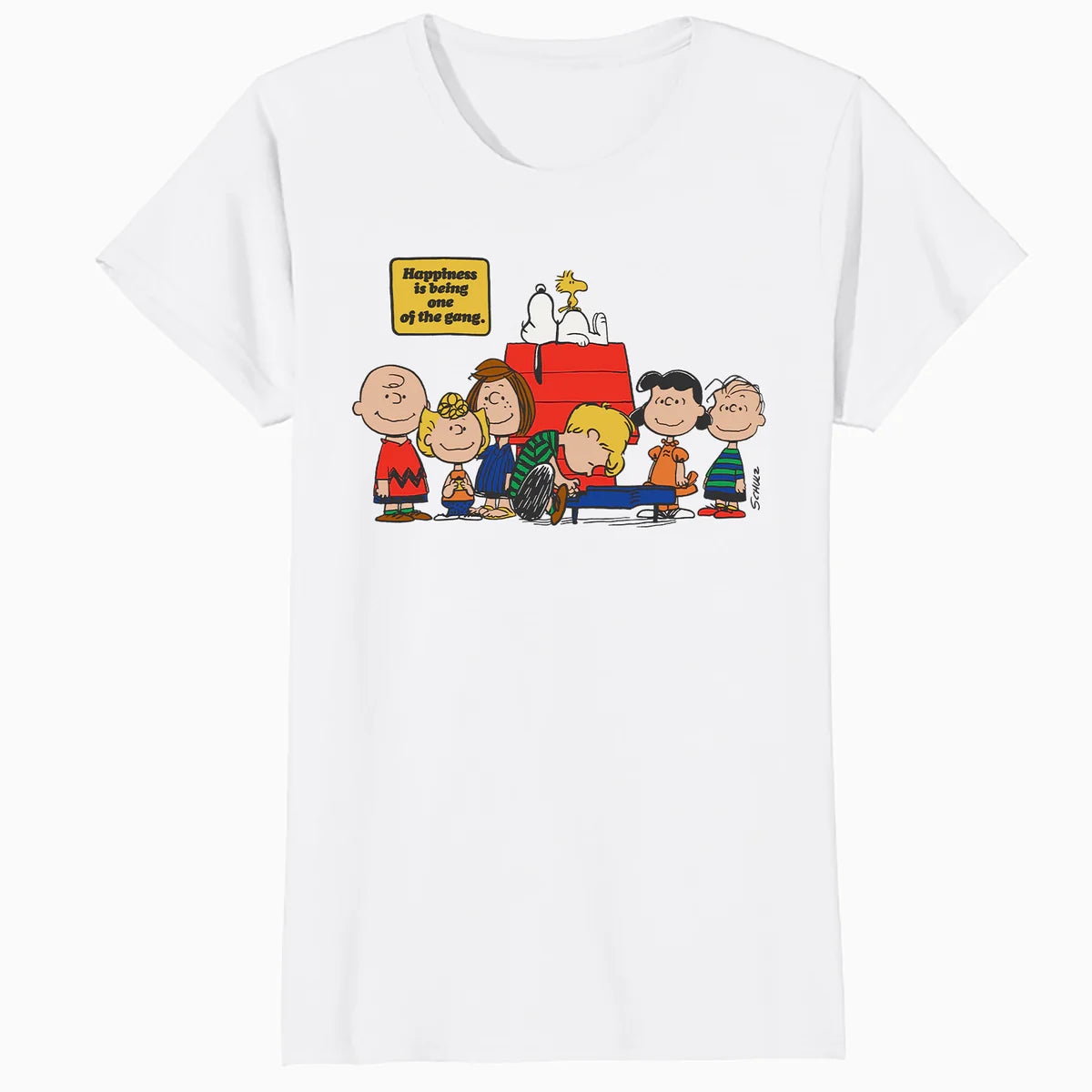 Peanuts Snoopy Woodstock Happy Gang Friends Friendship BFF Vintage Official Women's SKINNY FIT T-Shirt