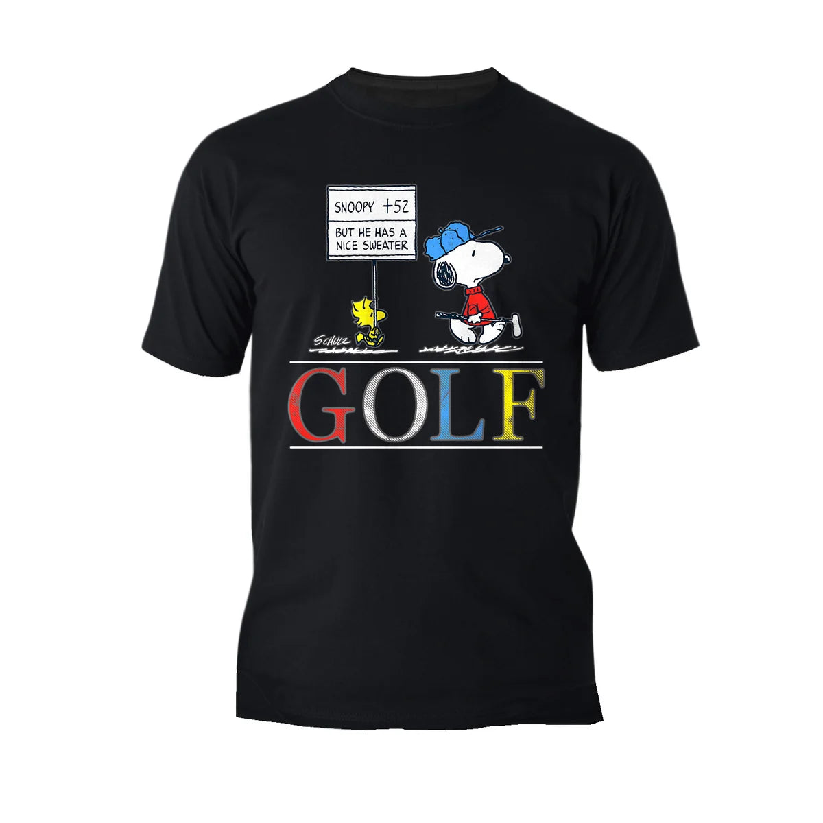 Peanuts Snoopy Woodstock Vintage Style Funny Golf Sweater Joke Official Men's T-Shirt