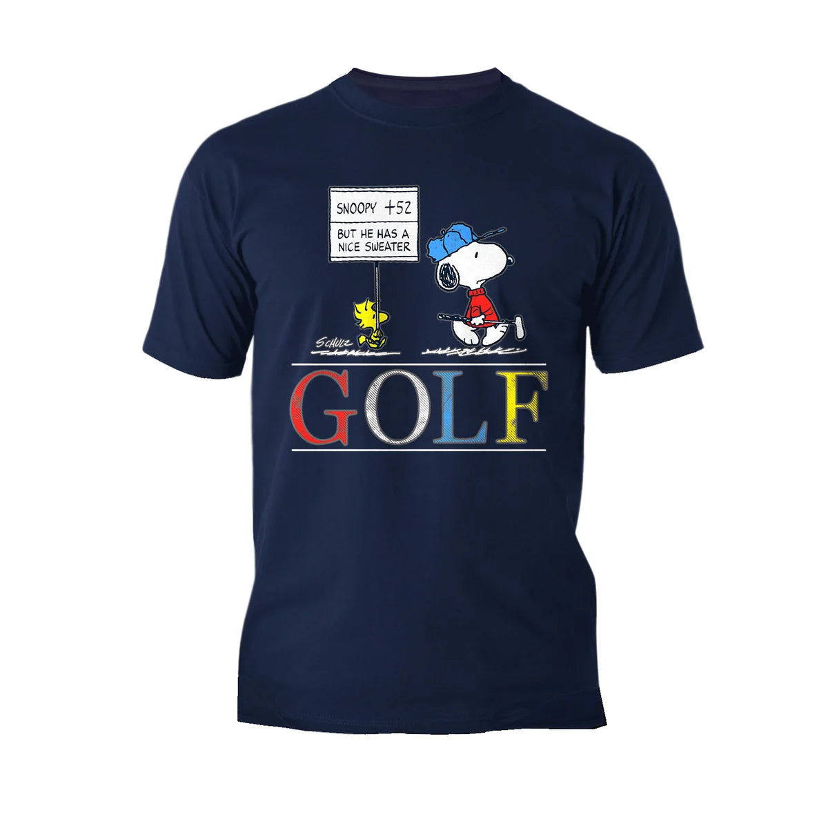 Peanuts Snoopy Woodstock Vintage Style Funny Golf Sweater Joke Official Men's T-Shirt
