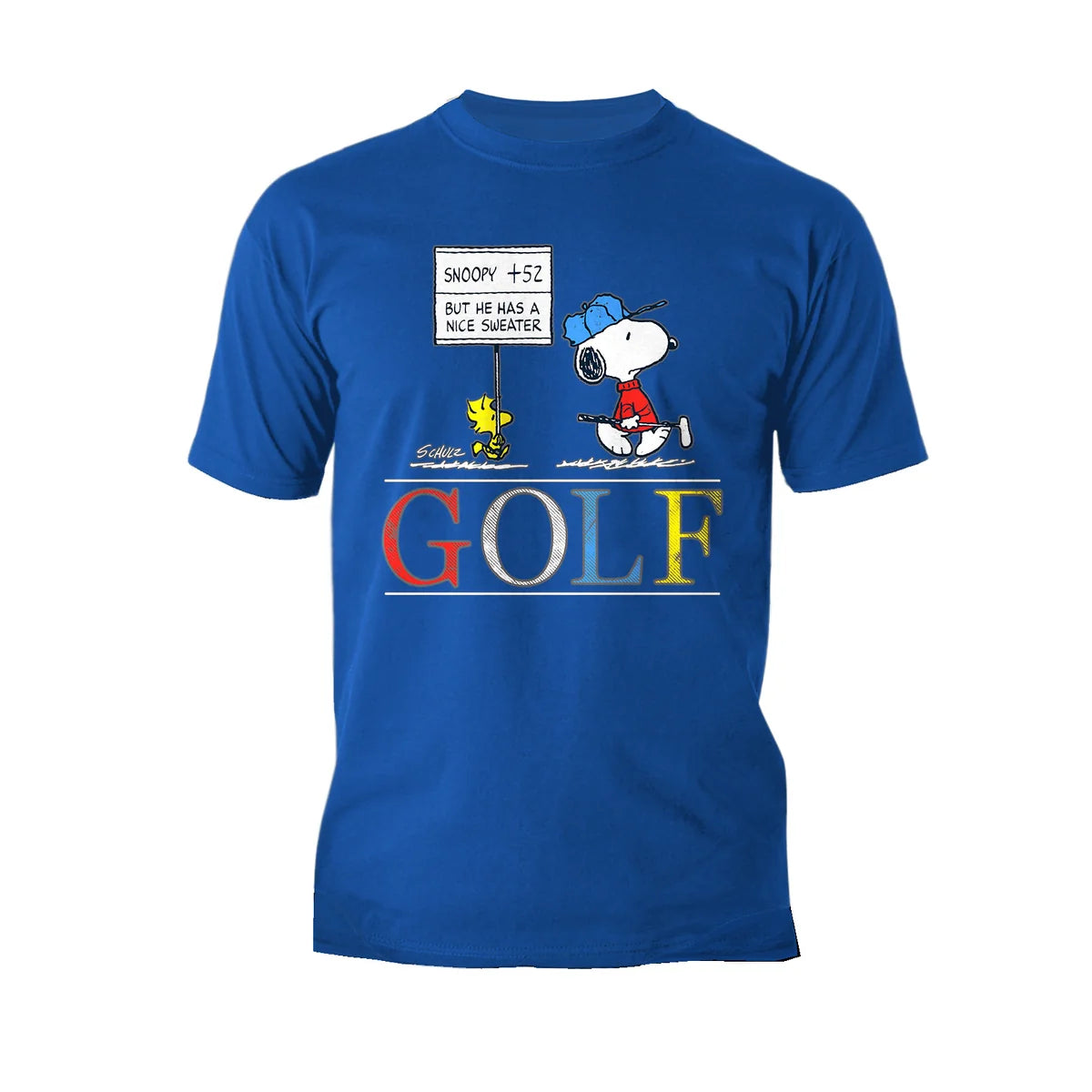 Peanuts Snoopy Woodstock Vintage Style Funny Golf Sweater Joke Official Men's T-Shirt