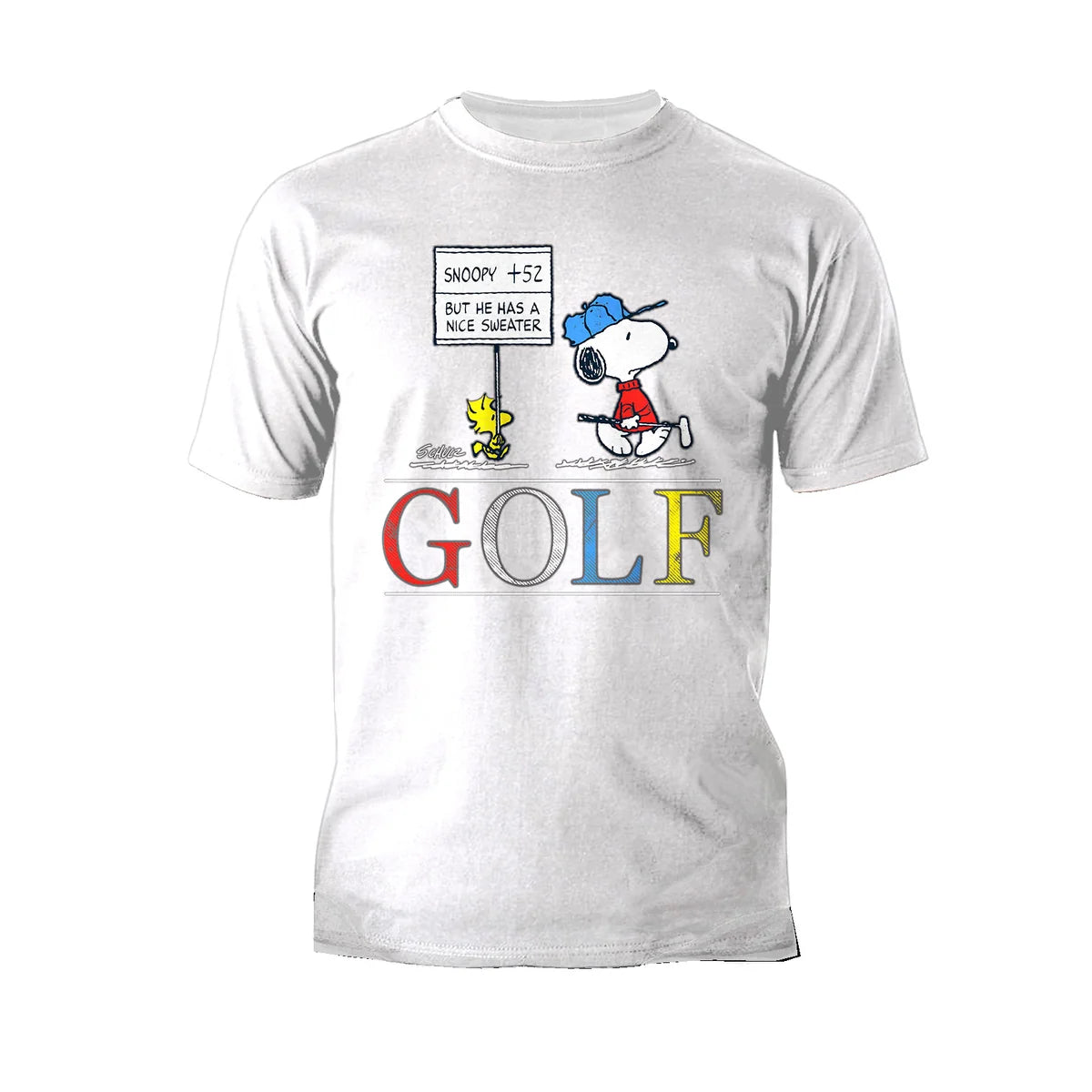 Peanuts Snoopy Woodstock Vintage Style Funny Golf Sweater Joke Official Men's T-Shirt