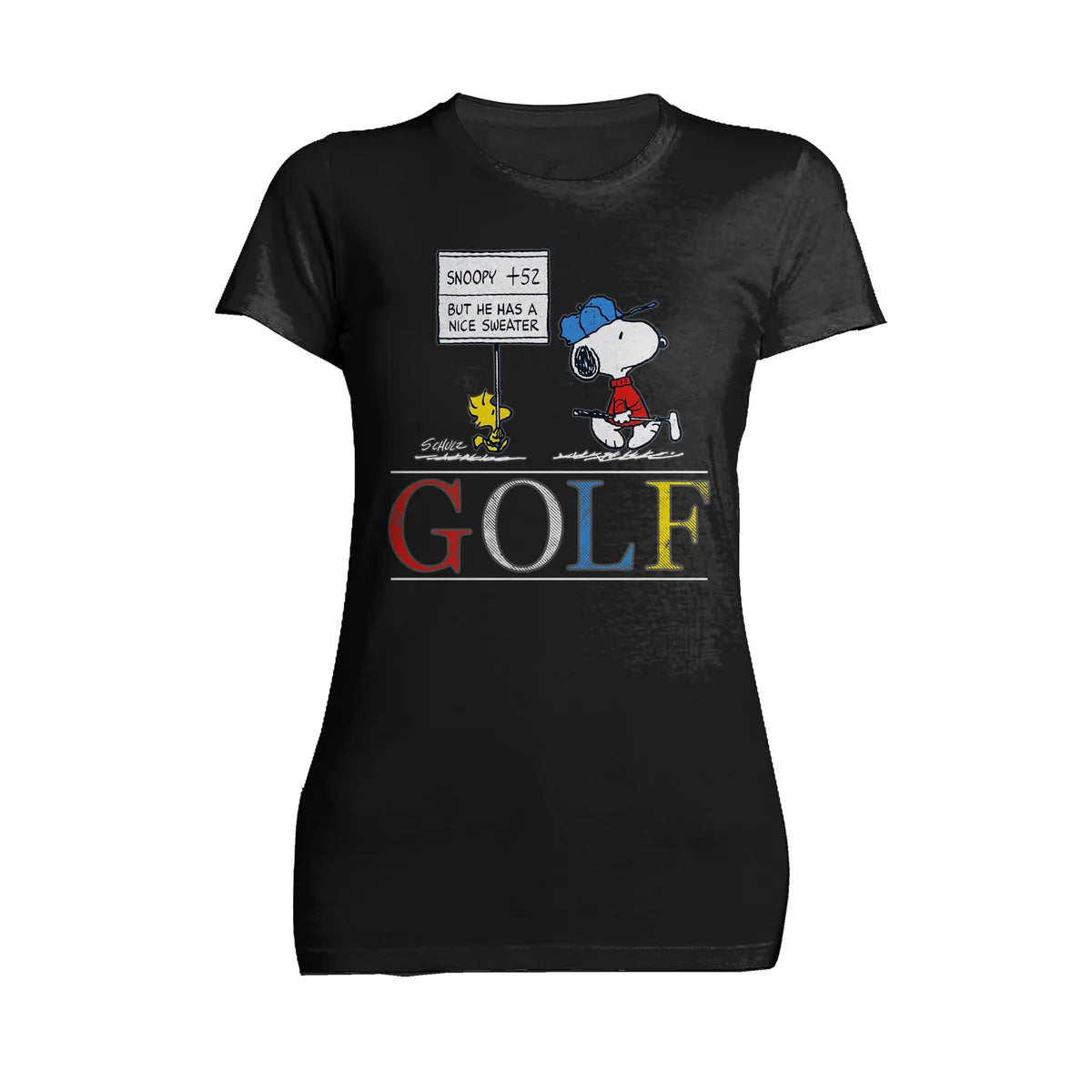 Peanuts Snoopy Woodstock Vintage Style Funny Golf Sweater Joke Official Women's T-Shirt
