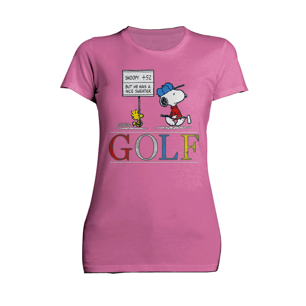 Peanuts Snoopy Woodstock Vintage Style Funny Golf Sweater Joke Official Women's T-Shirt