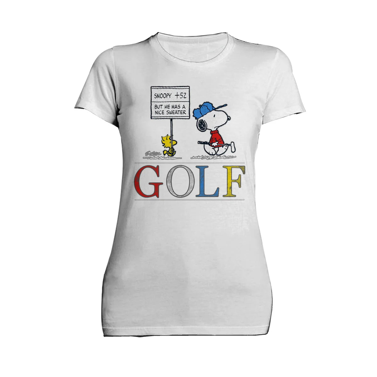 Peanuts Snoopy Woodstock Vintage Style Funny Golf Sweater Joke Official Women's T-Shirt