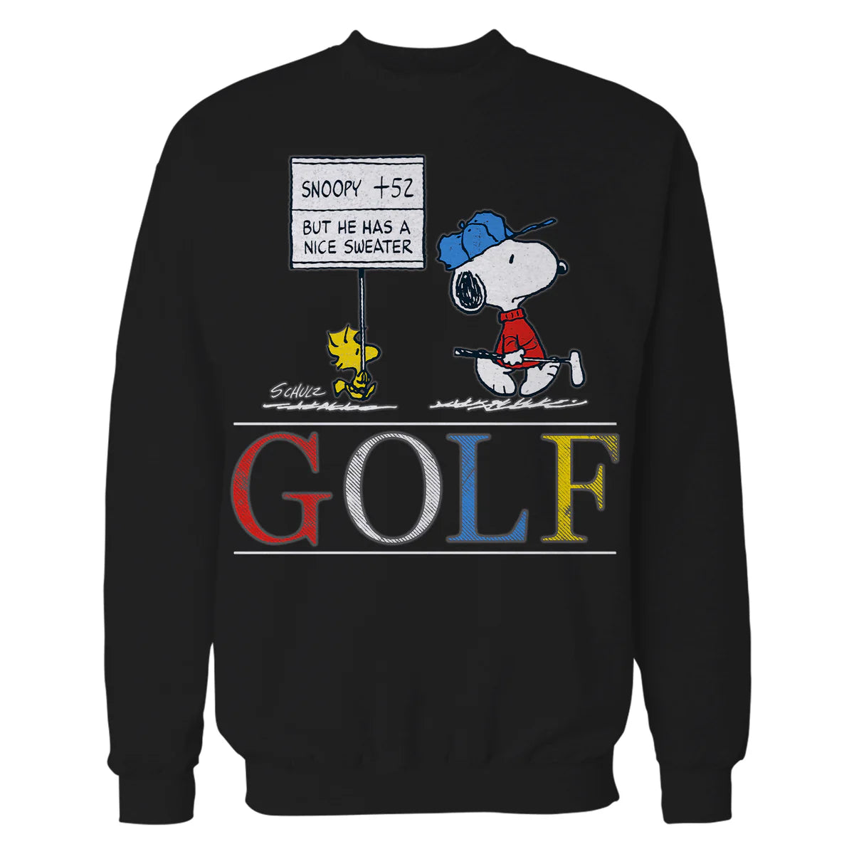 Peanuts Snoopy Woodstock Vintage Style Funny Golf Sweater Joke Official Sweatshirt