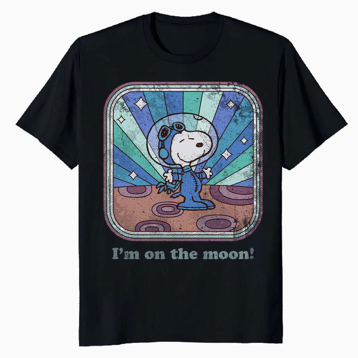 Peanuts Groovy Vibes Snoopy Astronaut Moon Vintage Space Official Men's T-Shirt