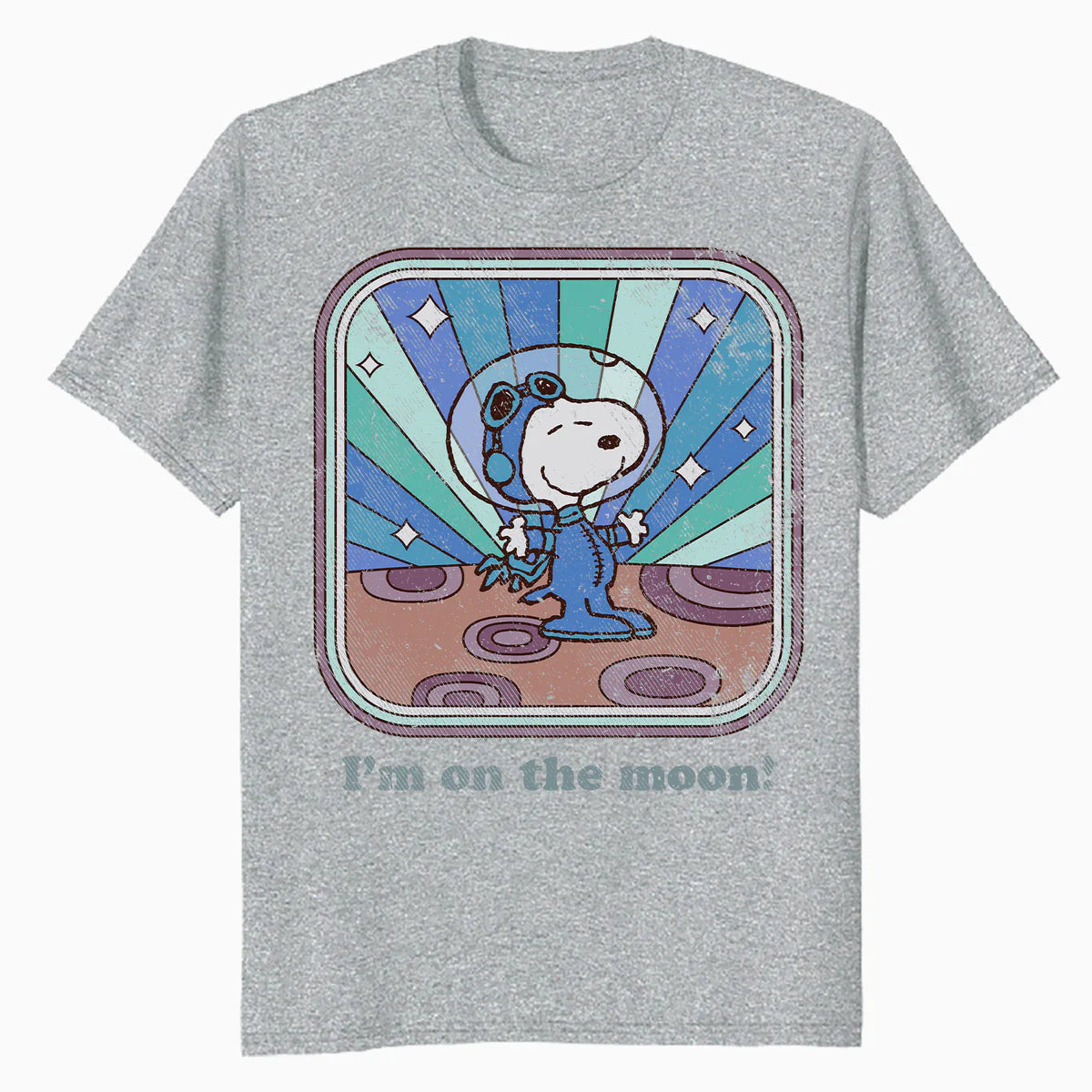 Peanuts Groovy Vibes Snoopy Astronaut Moon Vintage Space Official Men's T-Shirt