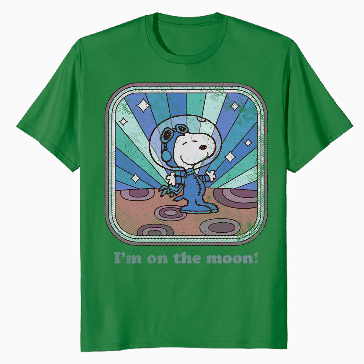 Peanuts Groovy Vibes Snoopy Astronaut Moon Vintage Space Official Men's T-Shirt