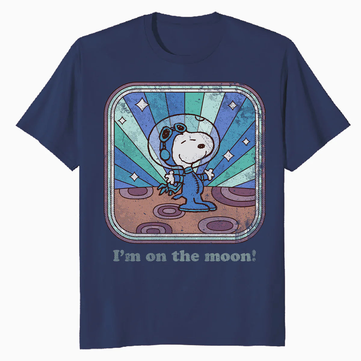 Peanuts Groovy Vibes Snoopy Astronaut Moon Vintage Space Official Men's T-Shirt