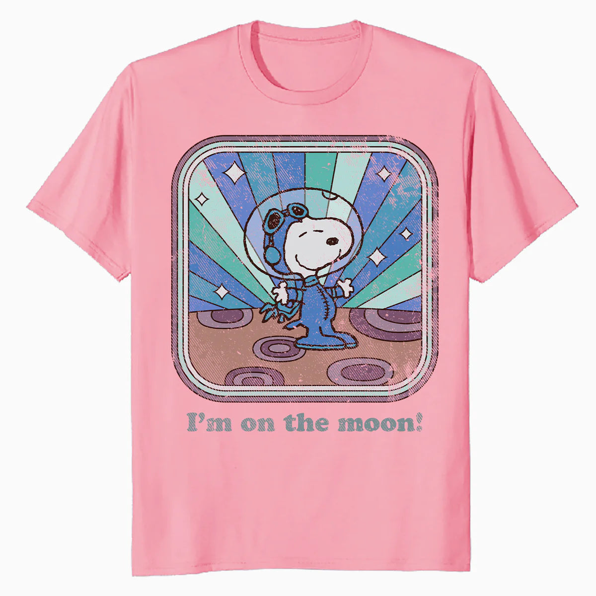 Peanuts Groovy Vibes Snoopy Astronaut Moon Vintage Space Official Men's T-Shirt