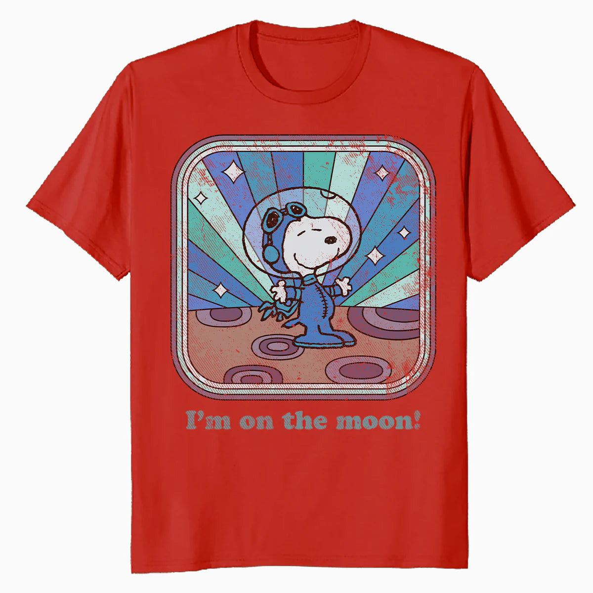Peanuts Groovy Vibes Snoopy Astronaut Moon Vintage Space Official Men's T-Shirt
